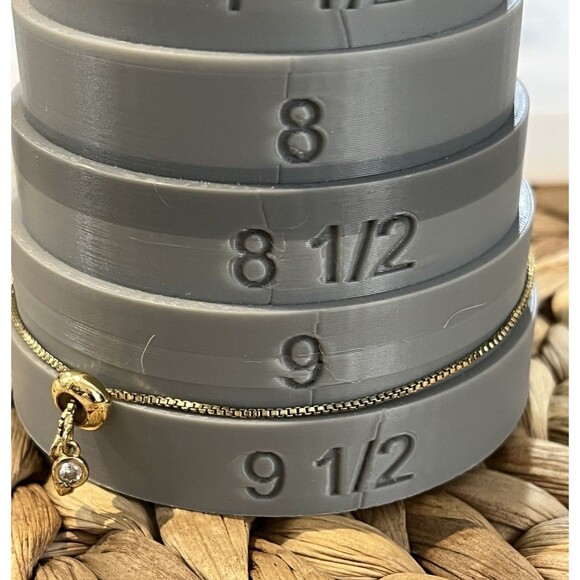 Treasure Initial “A” Box Chain CZ Baguette Tennis Bracelet Adjustable Novelty - Picture 4 of 6